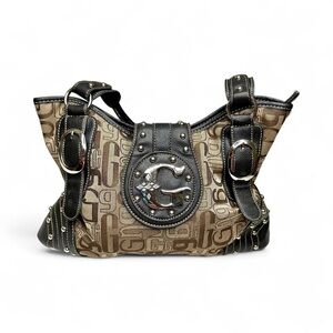 Guess Elegant Black and Brown Shoulder Bag